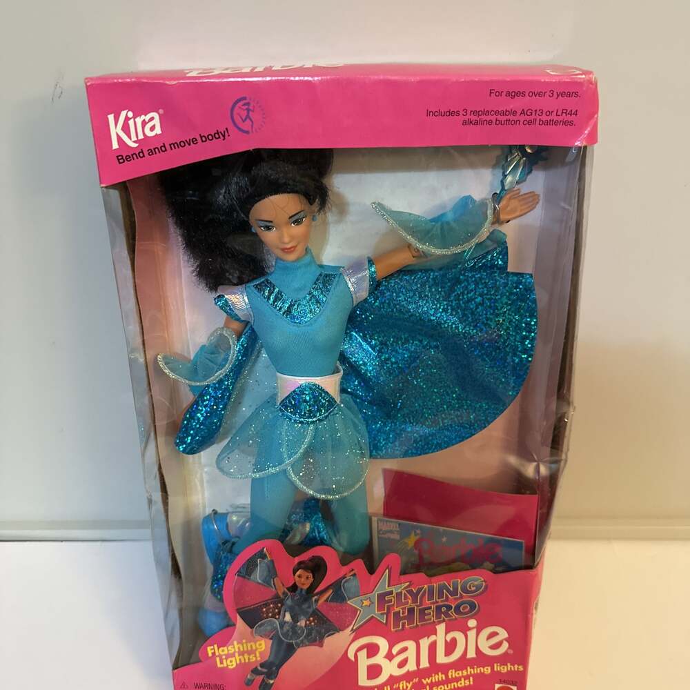 Vintage 1995 Flying Hero Kira Barbie Doll Mattel 14032 New in Original Box